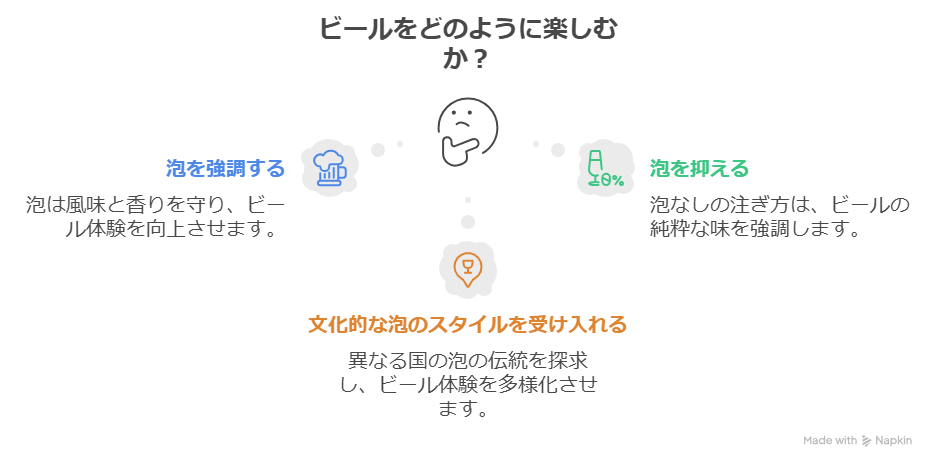 ビールに泡はいらない？泡の役割と泡なしの注ぎ方の名前を解説